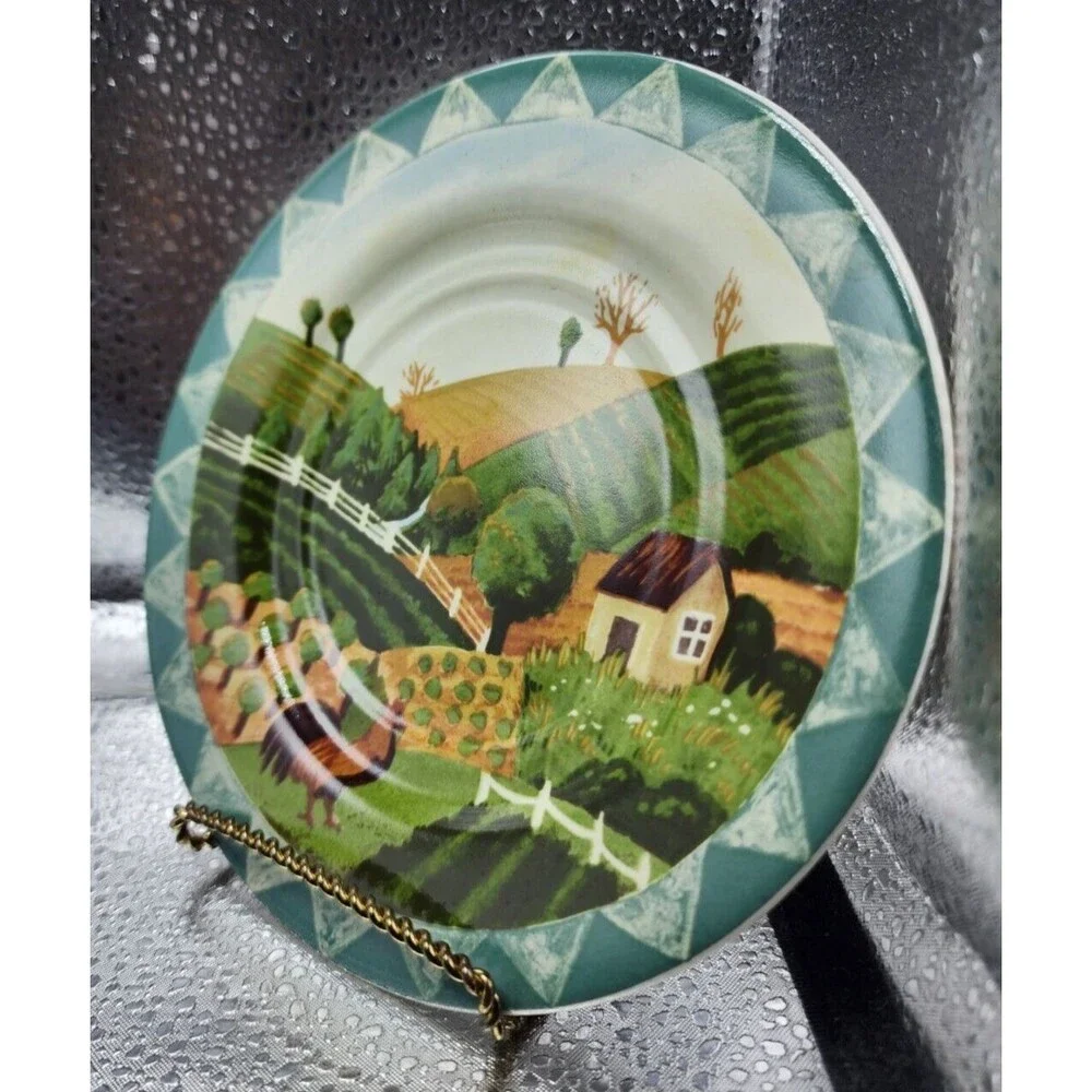 Farberware by Retroneu Country Life Cups/ Saucers Stoneware Hannah Green (8pc)